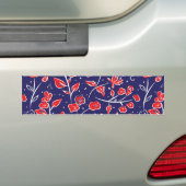 赤と青の花柄 バンパーステッカー (車上)