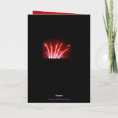 赤と青の花火新年のホリデーカード シーズンカード (裏面)