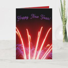 赤と青の花火新年のホリデーカード シーズンカード