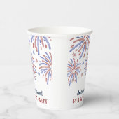 赤と青の花火7月4日パーティー 紙コップ (右)