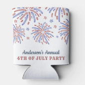 赤と青の花火7月4日パーティー 缶クーラー (裏面)