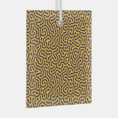 赤と青の葉のエレガントな花柄 グ ガラスオーナメント (正面右)