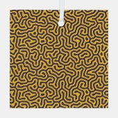 赤と青の葉のエレガントな花柄 グ ガラスオーナメント (裏面)