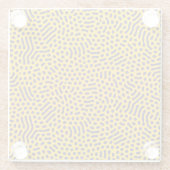 赤と青の葉のエレガントな花柄 グ ガラスコースター (裏面)