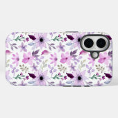 赤と青の葉のエレガントな花柄 - CA Case-Mate iPhoneケース (裏面 (横))