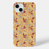赤と青の葉のエレガントな花柄 Case-Mate iPhoneケース (裏面)