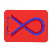 赤と青の認識度リボンカスタムマグネット マグネット (横)