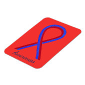 赤と青の認識度リボンカスタムマグネット マグネット (左側)