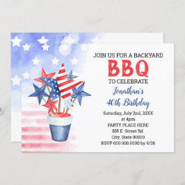 赤と青の誕生日パーティー 招待状