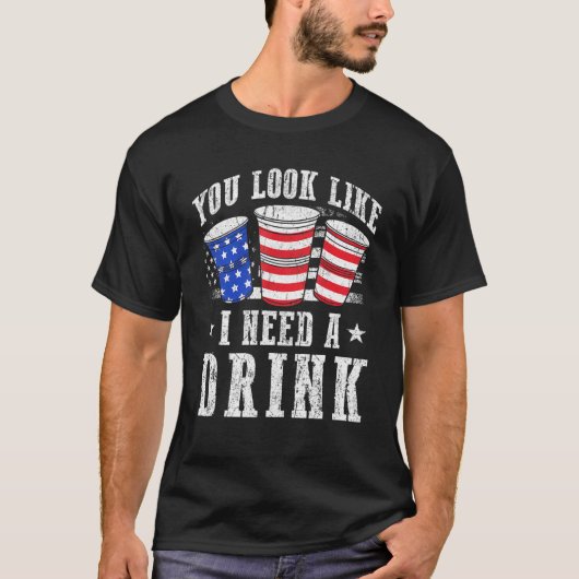 赤と青の酒が欲しそうだね Tシャツ (正面)