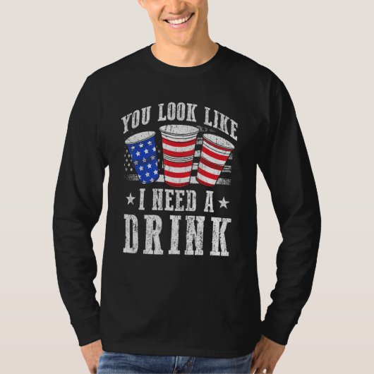 赤と青の酒が欲しそうだね Tシャツ (正面)