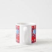 赤と青の雪の結晶と星 エスプレッソカップ (裏面)