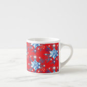 赤と青の雪の結晶と星 エスプレッソカップ (右)