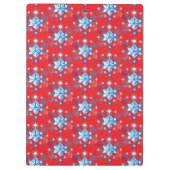 赤と青の雪の結晶と星 クリップボード (裏面)