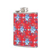 赤と青の雪の結晶と星 フラスク (左)