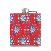 赤と青の雪の結晶と星 フラスク (裏面)