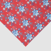 赤と青の雪の結晶と星 薄葉紙 (詳細)