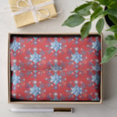 赤と青の雪の結晶と星 薄葉紙 (ギフト)