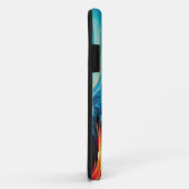 赤と青の電気エネルギー抽象芸術パターン Case-Mate iPhoneケース (裏面/右)