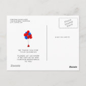 赤と青の風船 – ありがとうポストカード ポストカード (裏面)