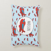 赤と青の飛行機のパターンカスタム アクセントクッション (裏面(縦))