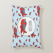 赤と青の飛行機のパターンカスタム アクセントクッション (正面(垂直))