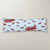 赤と青の飛行機のパターン ボディピロー (裏面)