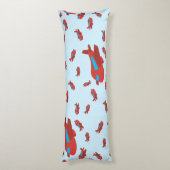 赤と青の飛行機のパターン ボディピロー (裏面 (縦))