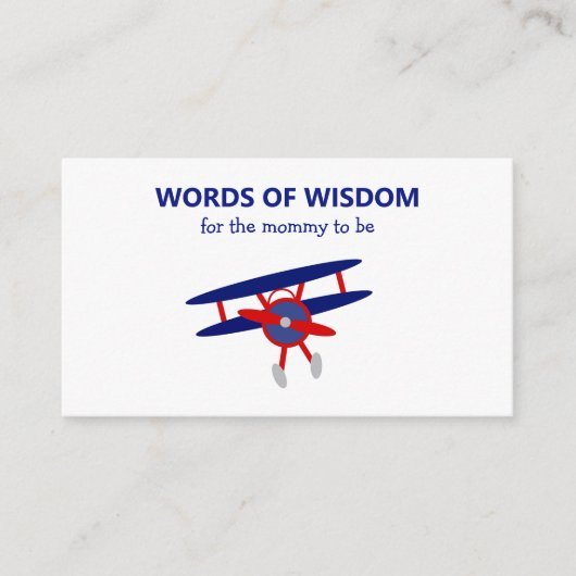 赤と青の飛行機の知恵の赤の赤のシャワーの言葉 エンクロージャーカード (正面)