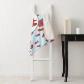 赤と青の飛行機パターン名前をカスタムする シェルパブランケット (インサイチュ)