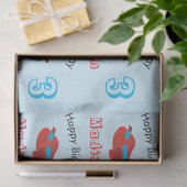 赤と青の飛行機パターン誕生日名と年齢 薄葉紙 (ギフト)