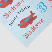 赤と青の飛行機パターン誕生日名と年齢 薄葉紙 (詳細)