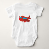 赤と青の飛行機 ベビーボディスーツ (裏面)