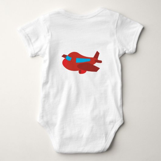 赤と青の飛行機 ベビーボディスーツ (裏面)