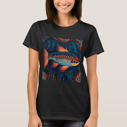 赤と青の魚 Tシャツ (正面)