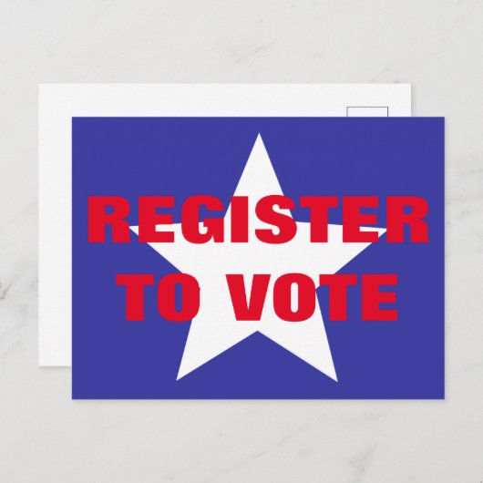赤と青の1つ星の投票に登録 ポストカード (正面/裏面)