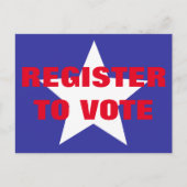 赤と青の1つ星の投票に登録 ポストカード (正面)