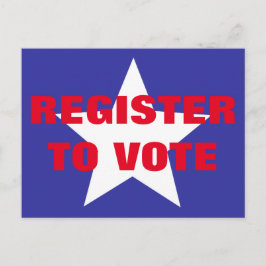 赤と青の1つ星の投票に登録 ポストカード