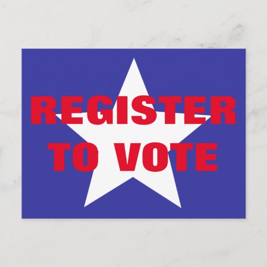 赤と青の1つ星の投票に登録 ポストカード (正面)