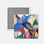 赤と青の2頭の馬Franz Marc マグネット (正面/裏面)