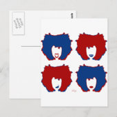 赤と青の4つの気分 ポストカード (正面/裏面)