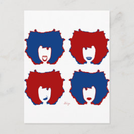 赤と青の4つの気分 ポストカード