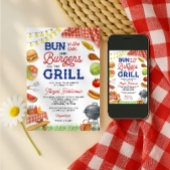 赤と青のBBQベビーシャワー招待状 招待状