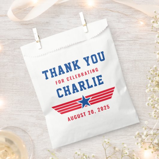 赤と青のTopOne誕生日ありがとう フェイバーバッグ (クリップ留めされた状態)