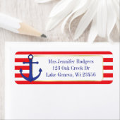 赤と青をテーマ航海のにしたいかり ラベル (インサイチュ)