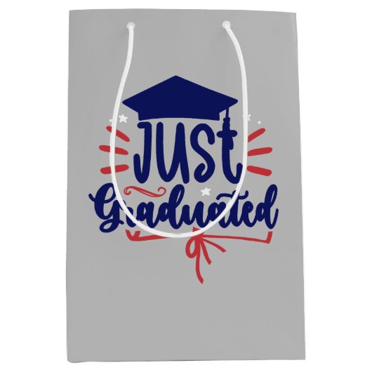 赤と青を卒業したばかりだ ミディアムペーパーバッグ (正面)