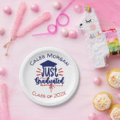 赤と青を卒業パーソナライズされた ペーパープレート (パーティー)