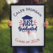 赤と青を卒業パーソナライズされた ポスター