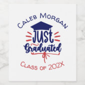 赤と青を卒業パーソナライズされた ワインラベル (シングルラベル)