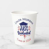 赤と青を卒業パーソナライズされた 紙コップ (正面)